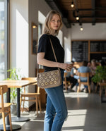 Tim & Simonsen - 2148 Taupe and Gold Crossbody Bag
