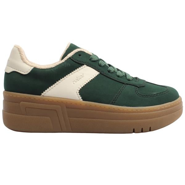 Rieker - M7602 Bottle Green Platform Trainer