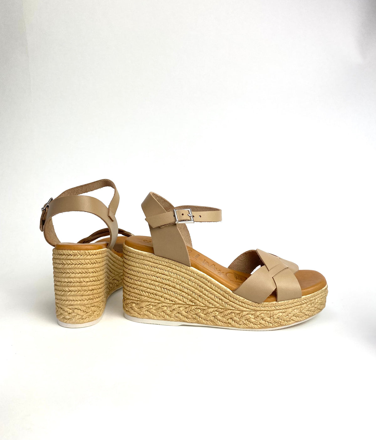 Oh My Sandals - 5460 Taupe Wedge Sandal