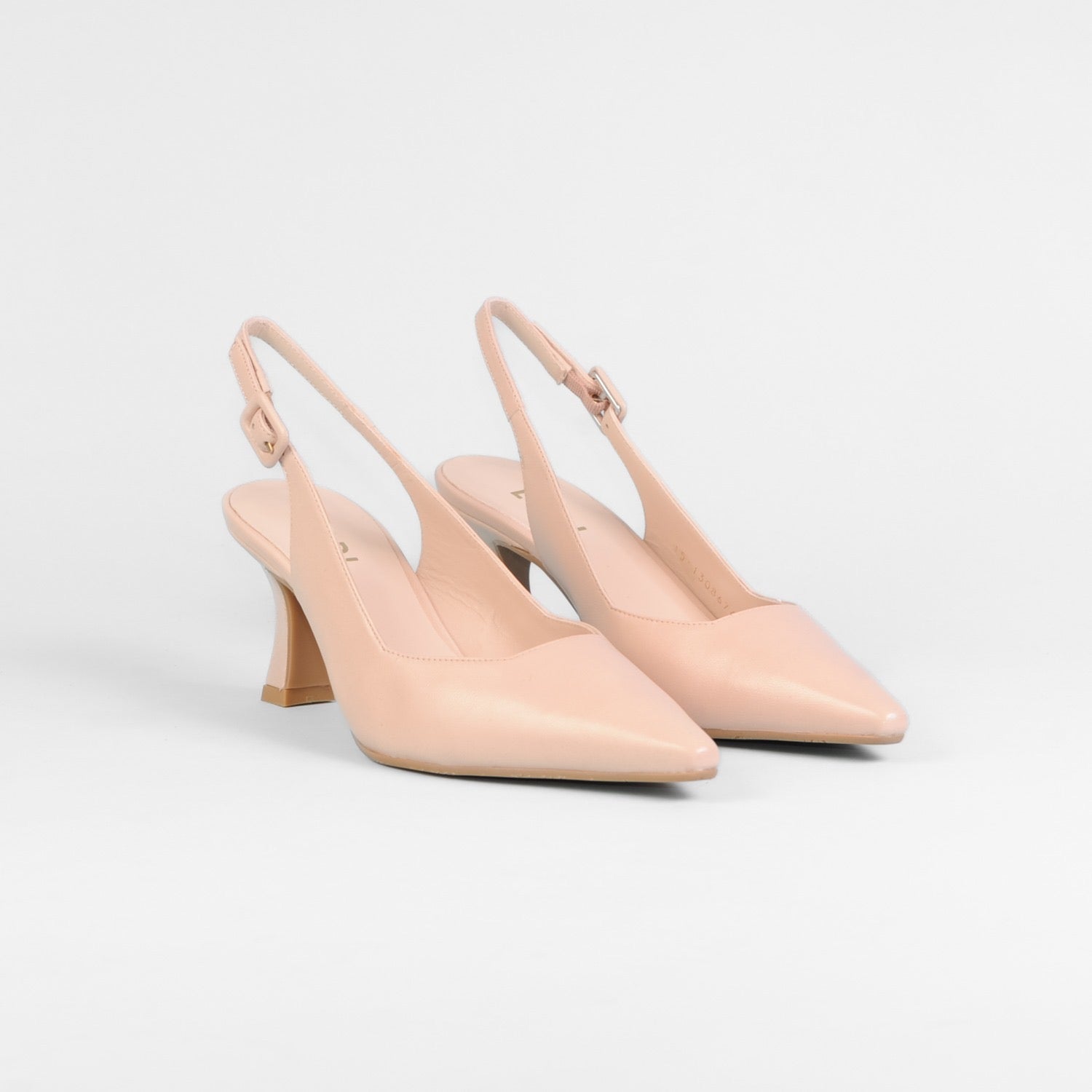 Lodi - Juco Blush Leather Kitten Heel Sling Black