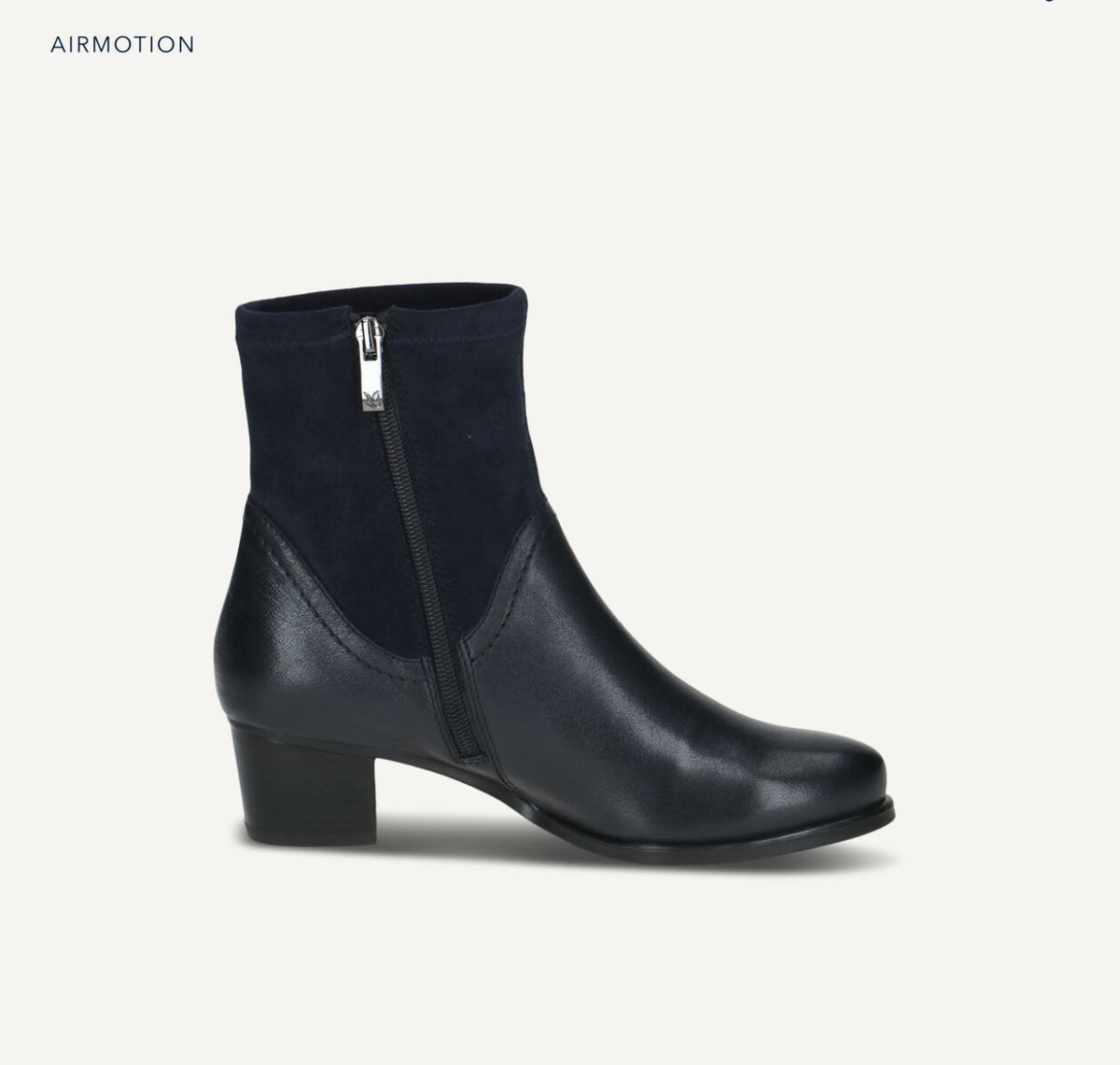 Caprice - 25301 Navy Leather & Suede Ankle Boot