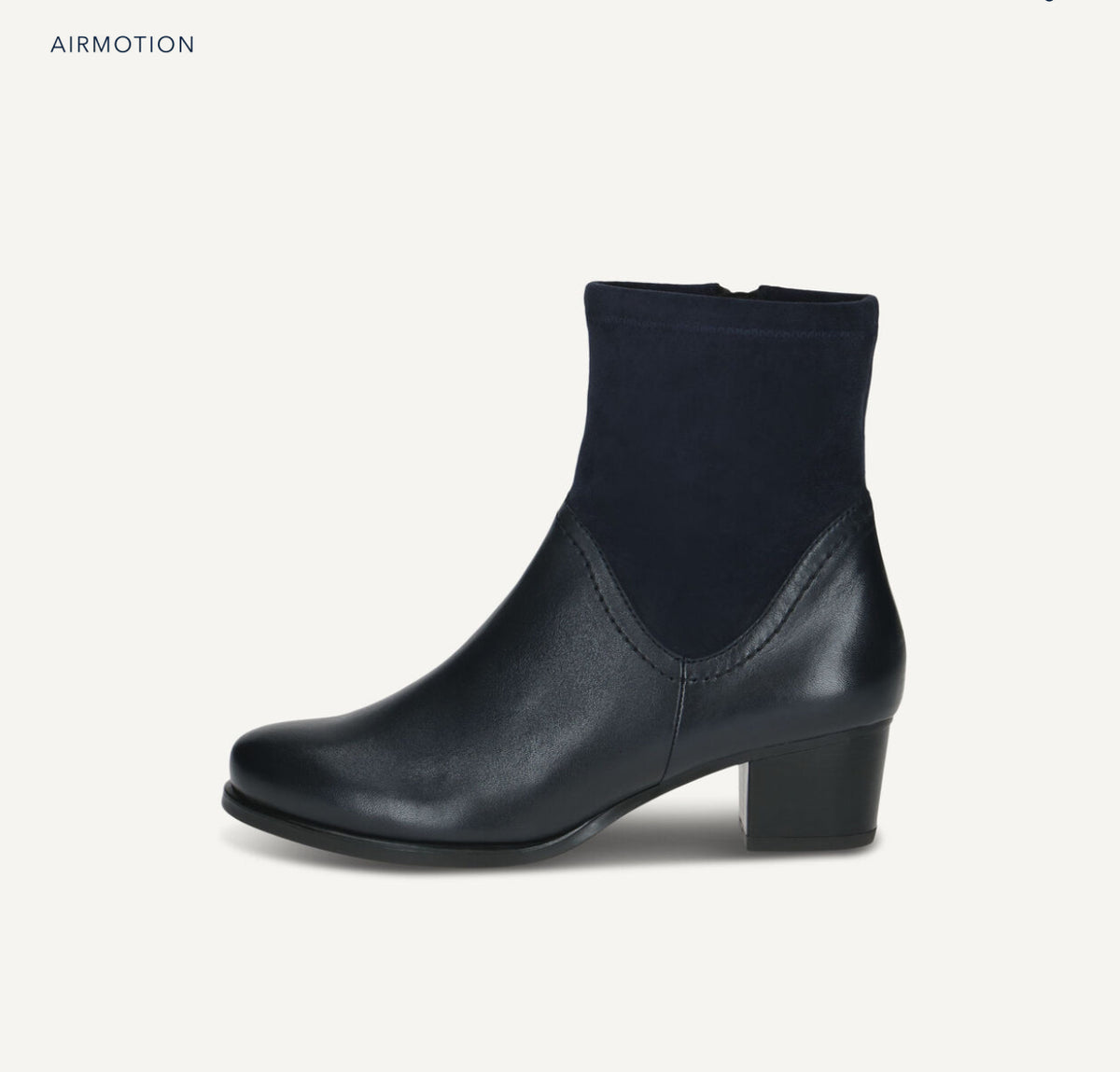 Caprice - 25301 Navy Leather & Suede Ankle Boot