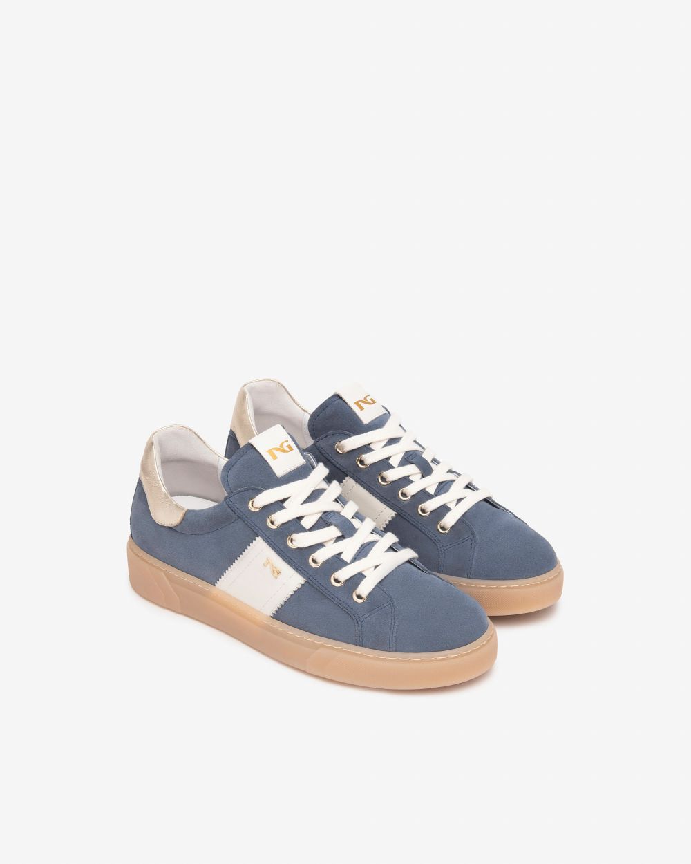 NeroGiardini - E513004D Blue Suede Retro Trainer [Preorder for March 22nd]