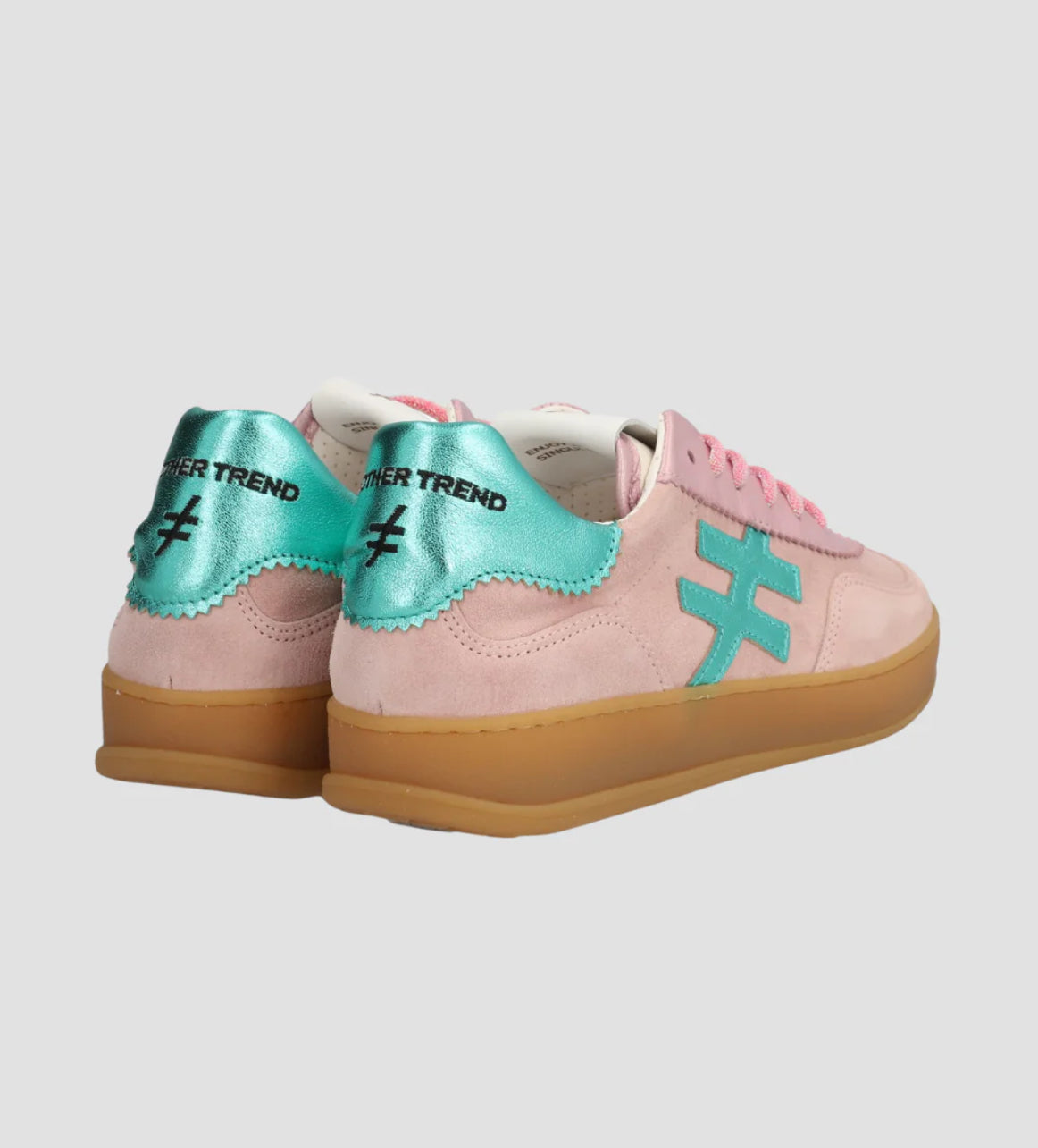 Another Trend - [A0321166 Rose]Pink and Turquoise Trainer [Generous Fit]