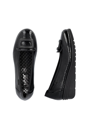 Rieker - L5362 Black Patent Wedge Loafer