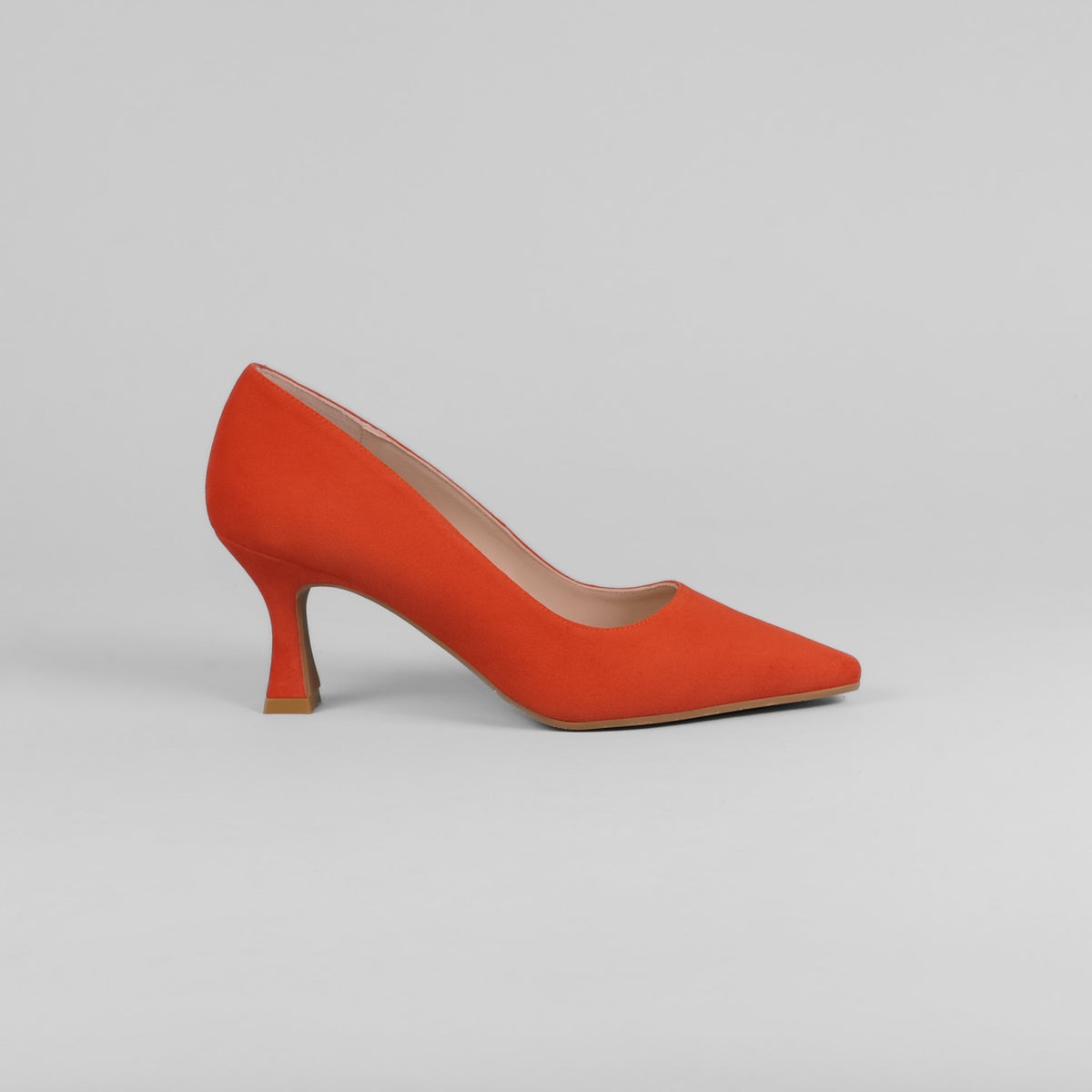 Lodi - Jona Orange Kitten Heel Court Shoe