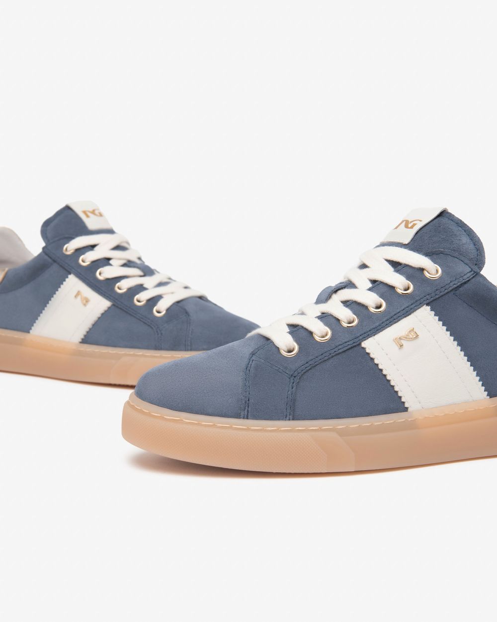 NeroGiardini - E513004D Blue Suede Retro Trainer [Preorder for March 22nd]