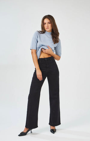 Anna - Black Wide Leg Jeans