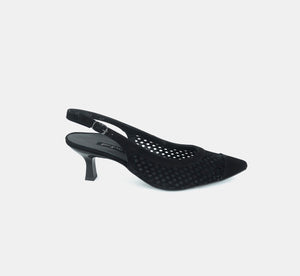 Paul Green - 6222 Black Kitten Heel Slingback