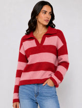 Anna - Red/Pink Shirt Jumper