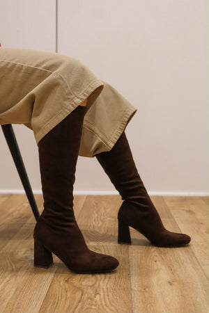Xti - 146387 Brown Sock Knee High Boot