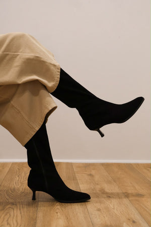 Unisa - Leeds Black Kitten Heel Knee High