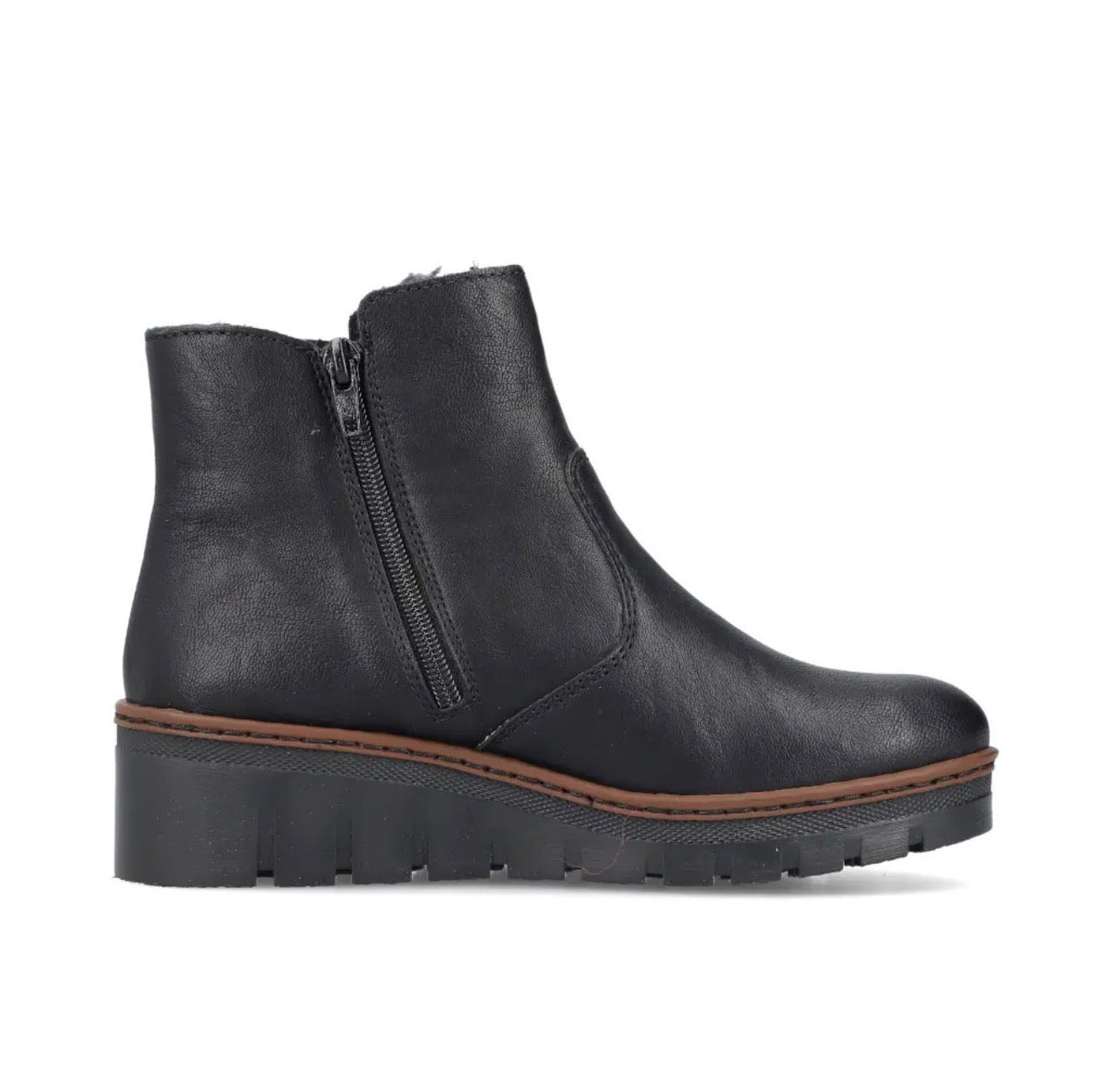 Rieker - X9165 Black Wedge Ankle Boot