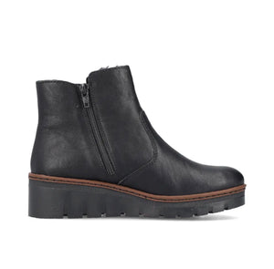 Rieker - X9165 Black Wedge Ankle Boot