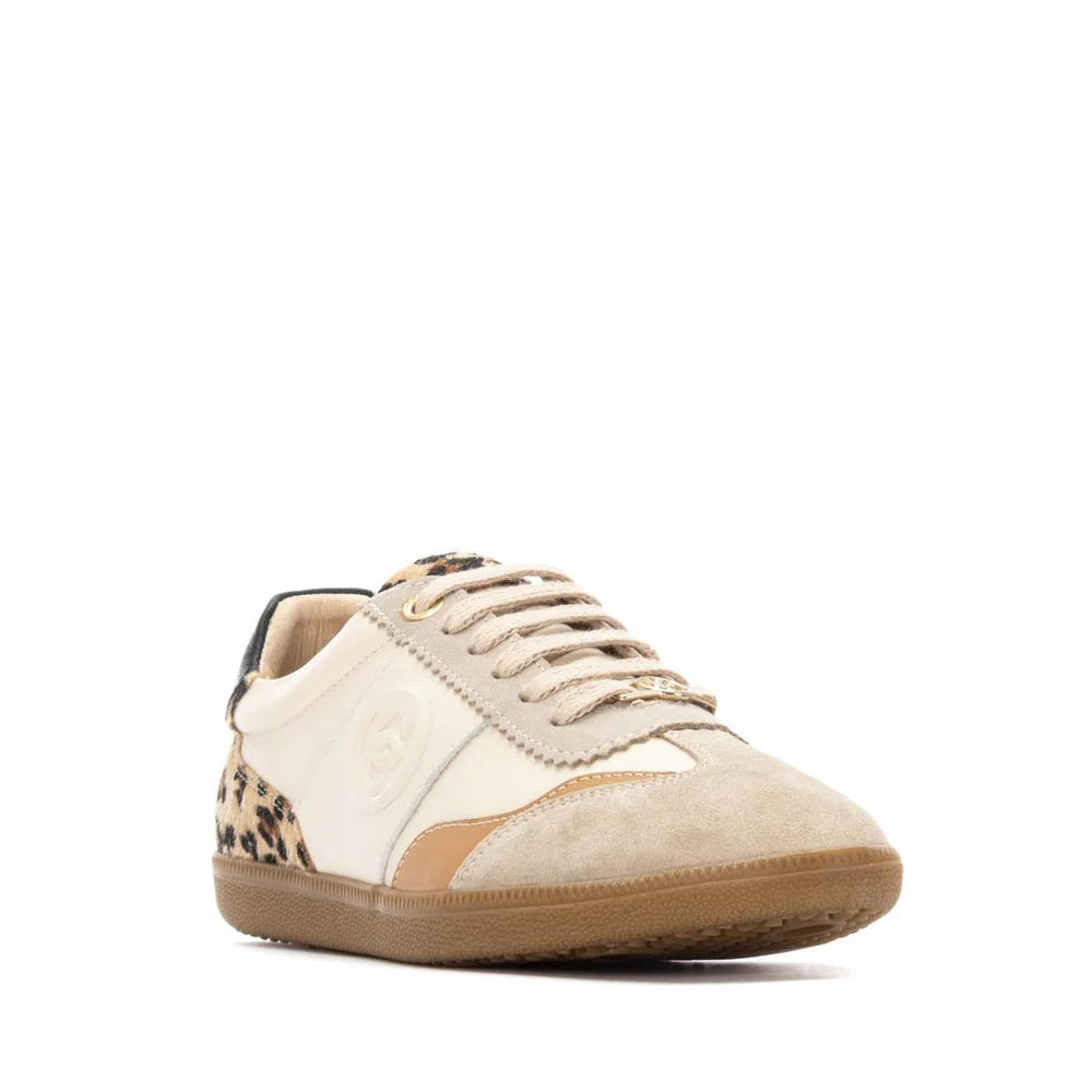 Carmela - 162640 Cream and Leopard Trainer