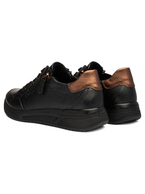 Ara - Vienna 52604 Black Zip Trainer [K Fitting]
