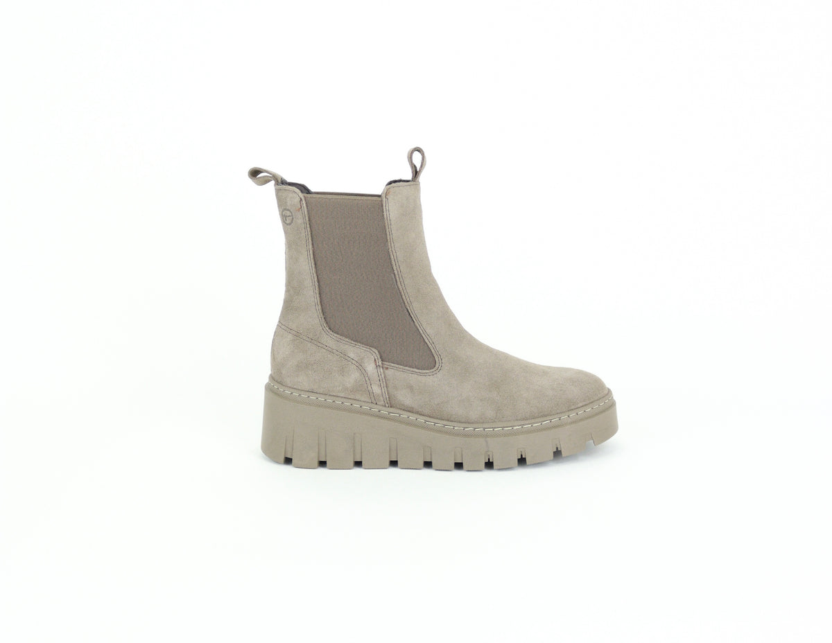 Tamaris - 25489 Taupe Suede Chelsea Boot