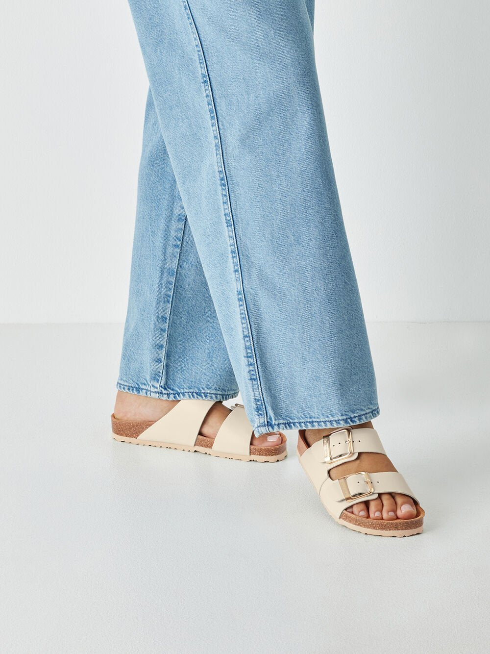 Tamaris - 27543 Cream Double Buckle Mule