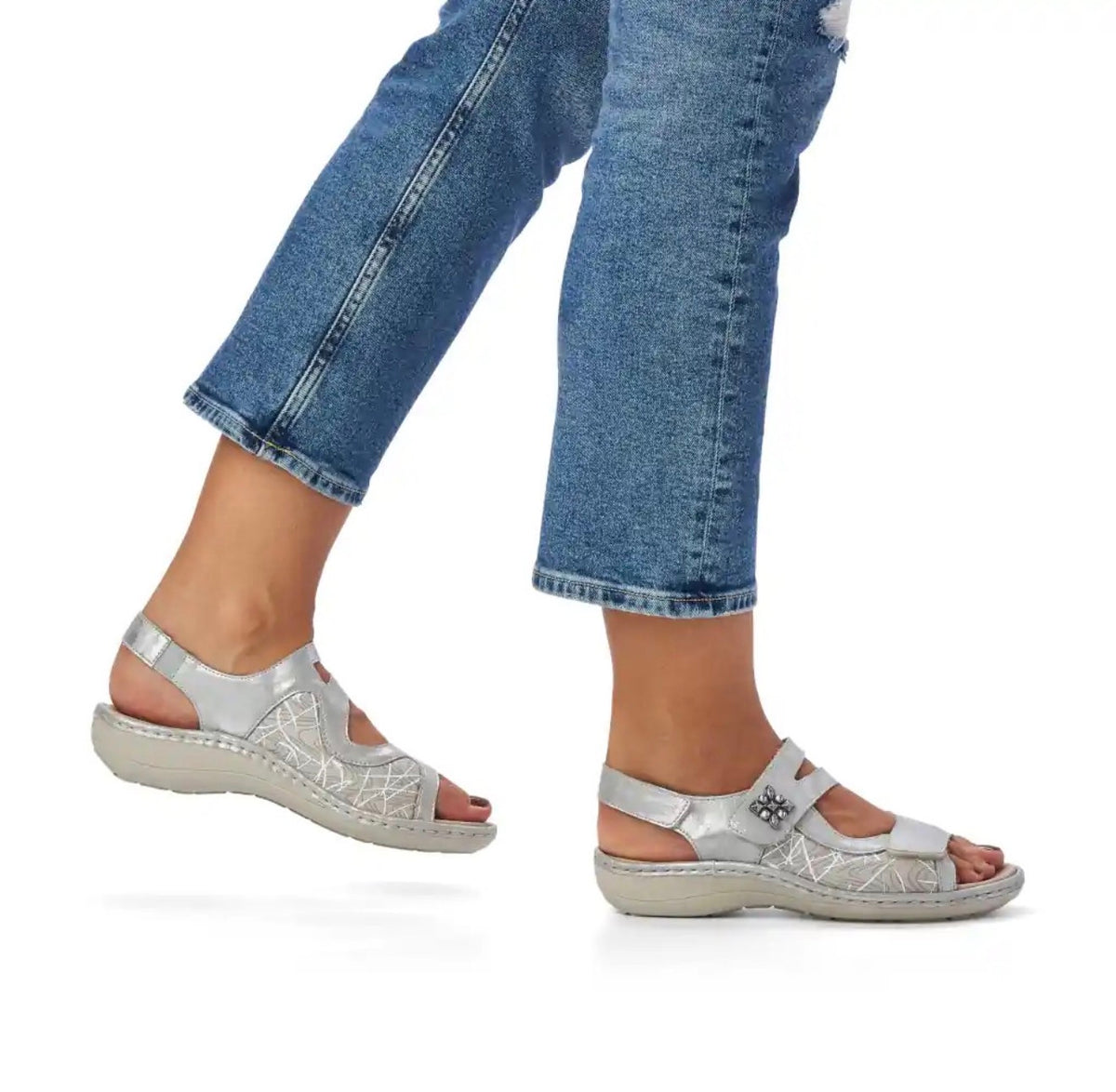 Remonte - D7647 Silver Velcro Sandal