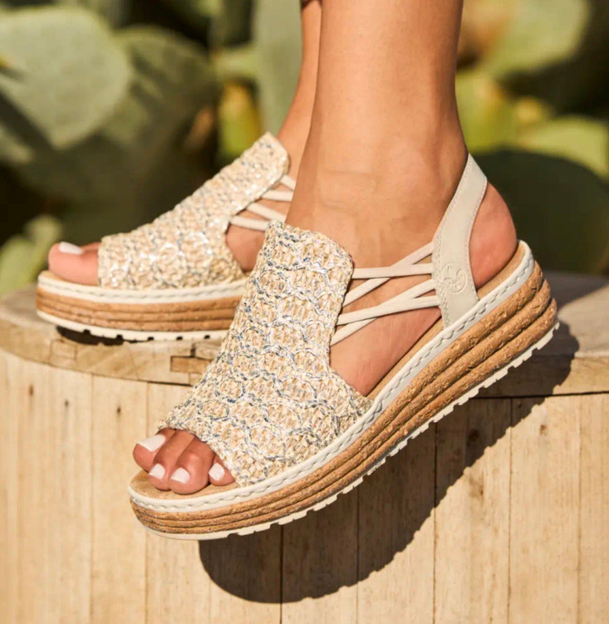 Rieker - 62741 - Metallic Weave Espadrille