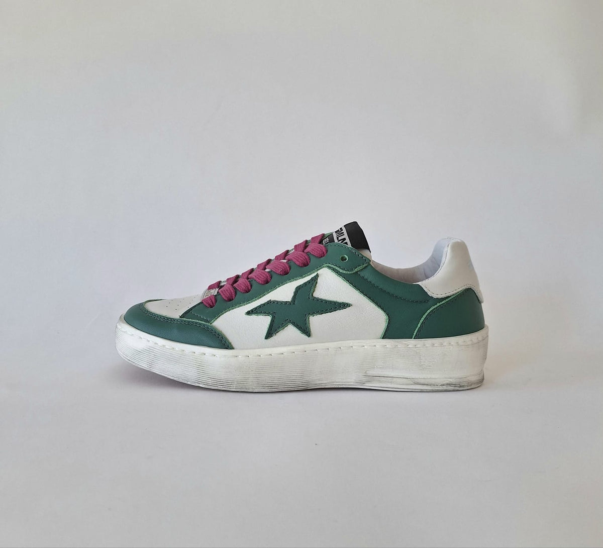 Méliné - Pad 57 White and Green Trainer