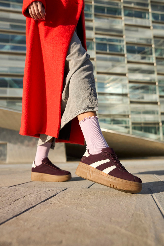 Rieker - M7601 Burgundy Platform Trainer