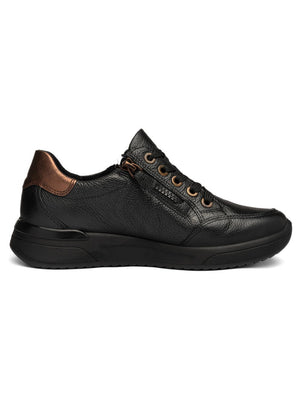Ara - Vienna 52604 Black Zip Trainer [K Fitting]