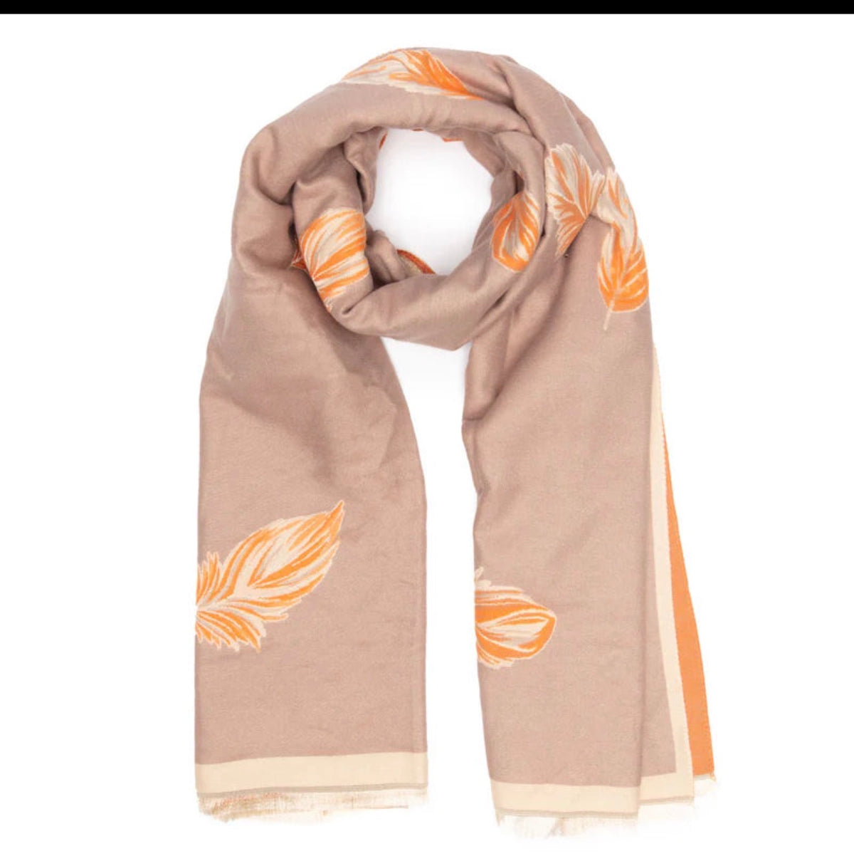 Elie Beaumont - Peach & Sand Feather Scarf