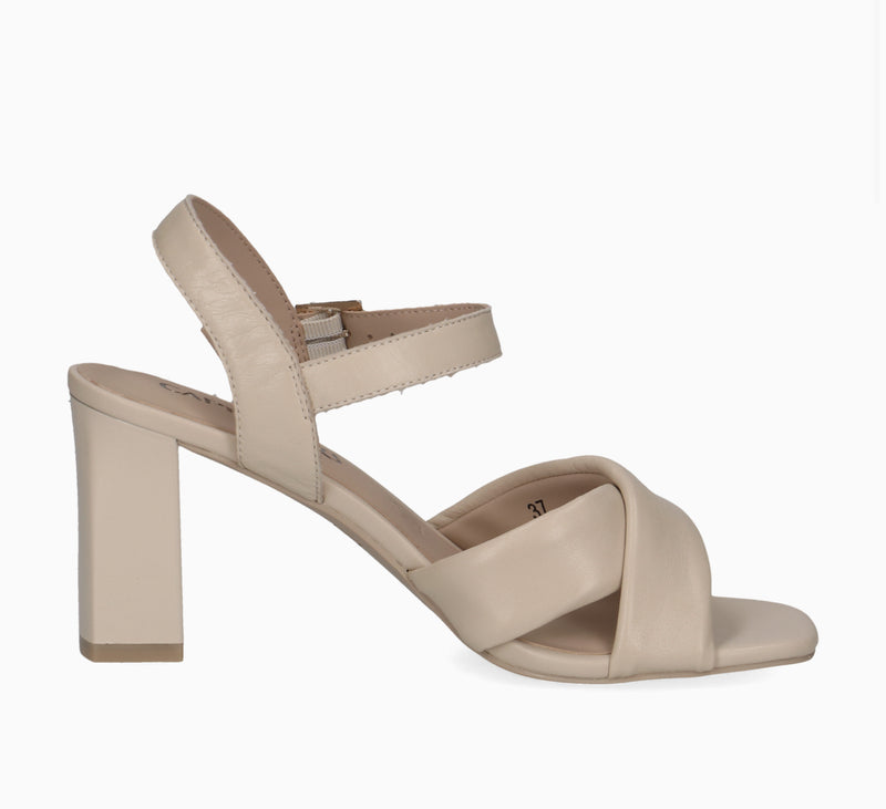 Caprice - 28311 Cream Leather High Heel Sandal