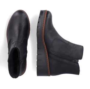 Rieker - X9165 Black Wedge Ankle Boot
