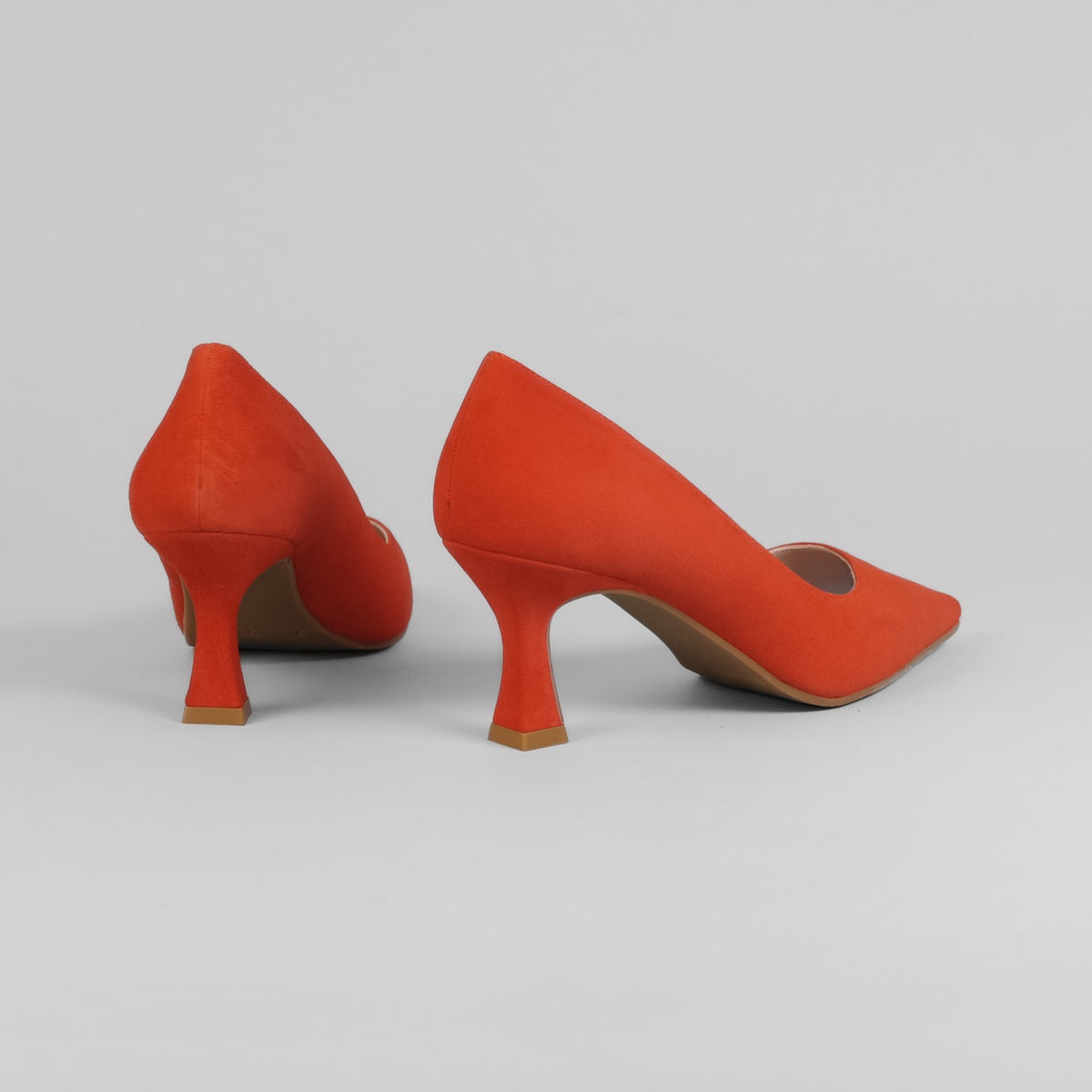 Lodi - Jona Orange Kitten Heel Court Shoe