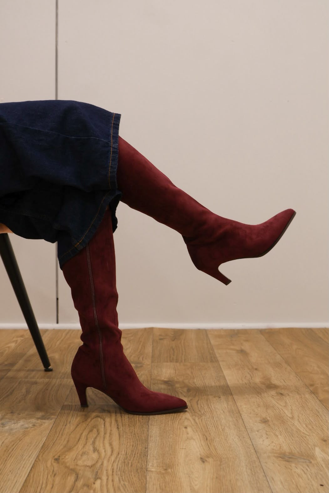 Lodi - A-Oisris Burgundy Sock Knee Boot
