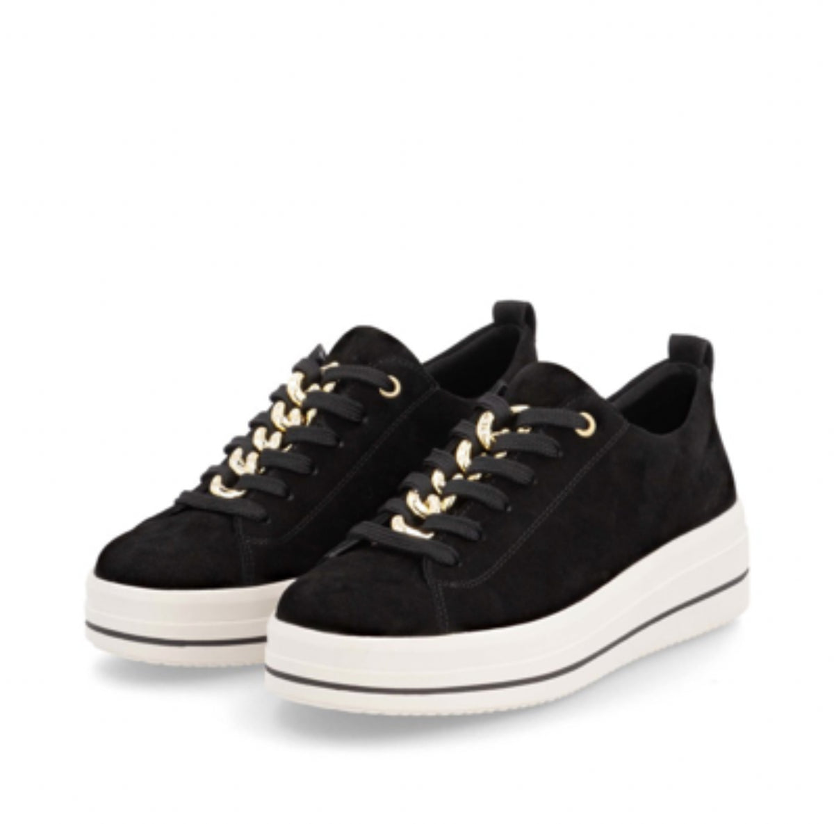 Remonte - D1C03-02 Black Suede Jewel Trainer