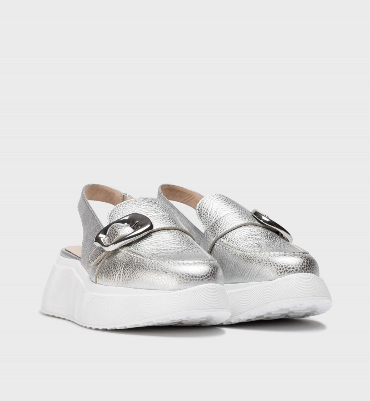 Wonders - A-3624 Silver Wedge Slingback