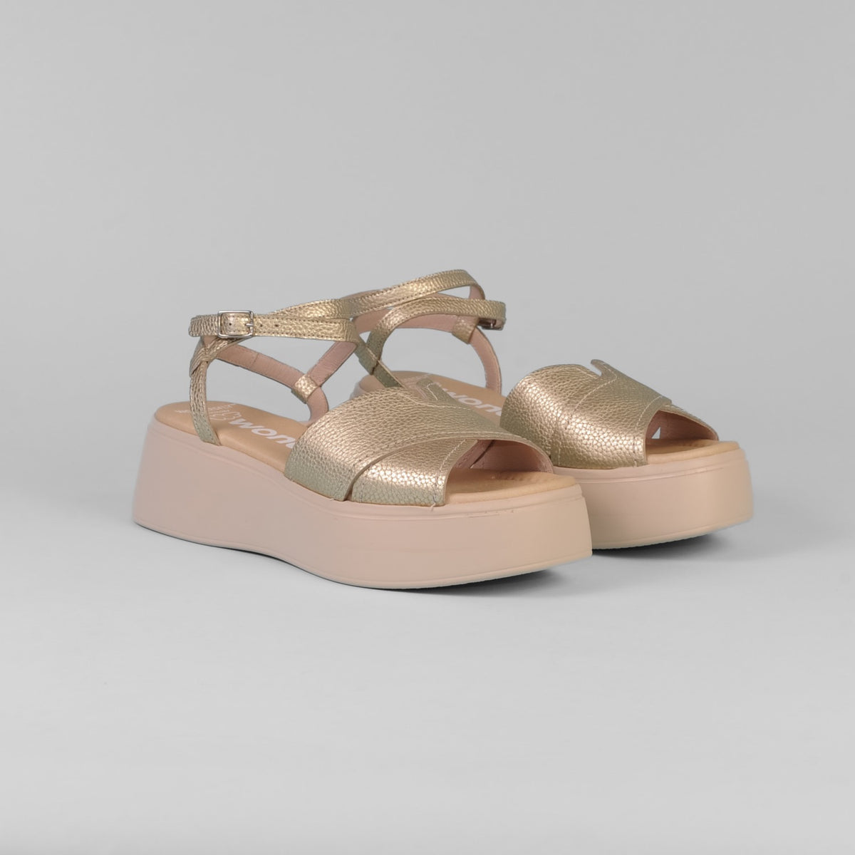 Wonders - A-3712 Gold Platform Sandal