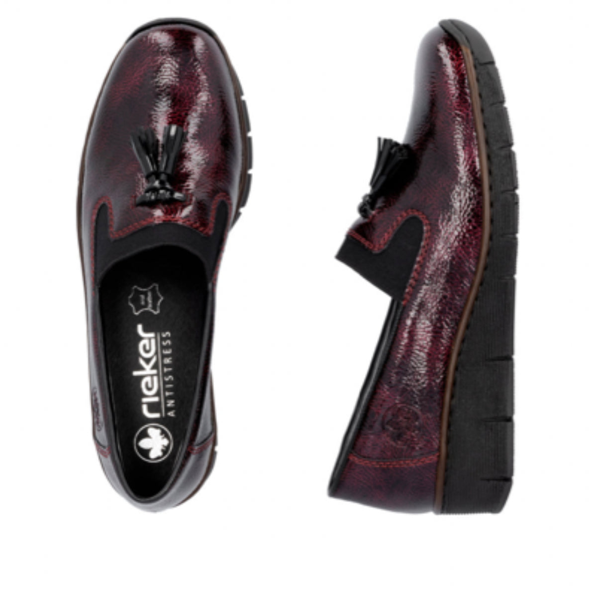 Rieker - 53751-35 Burgundy Patent Loafer