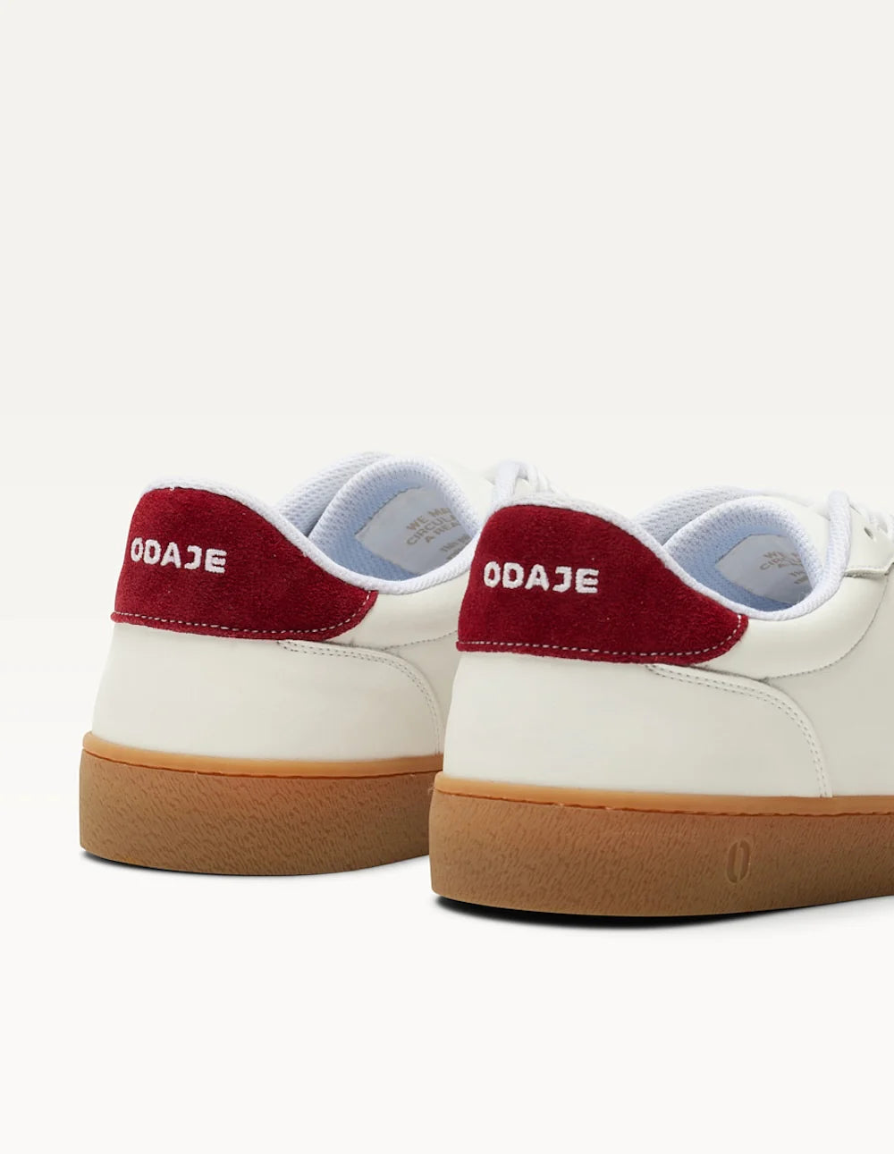 Odaje - Lucia White and Burgundy Retro Trainer