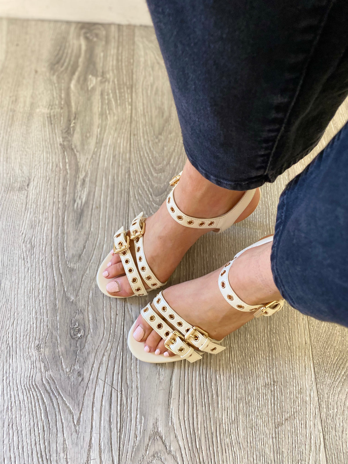 Lodi - A-Boreal Cream Stud Sandal