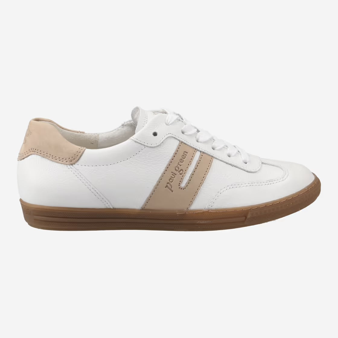 Paul Green - 5350 White and Beige Trainer [Preorder for last week of March]