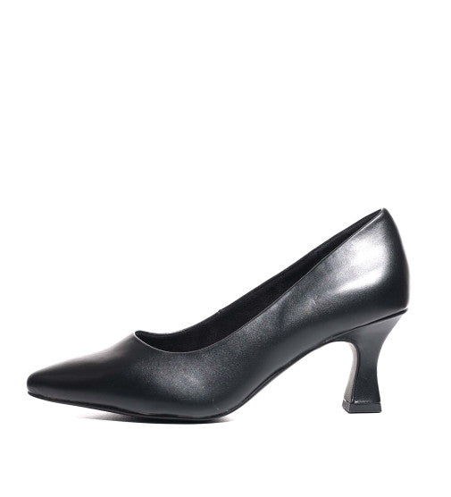 Marco Tozzi - 22420 Black Court Shoe with a Kitten Heel