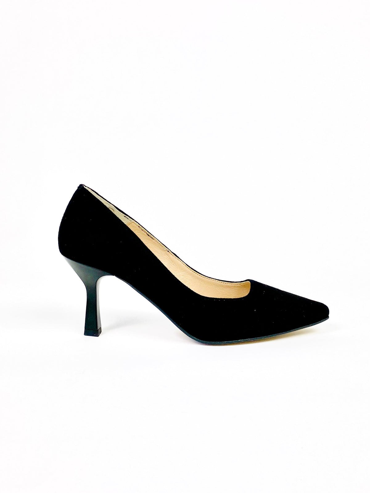 Rachels - Black Suede Court Shoe