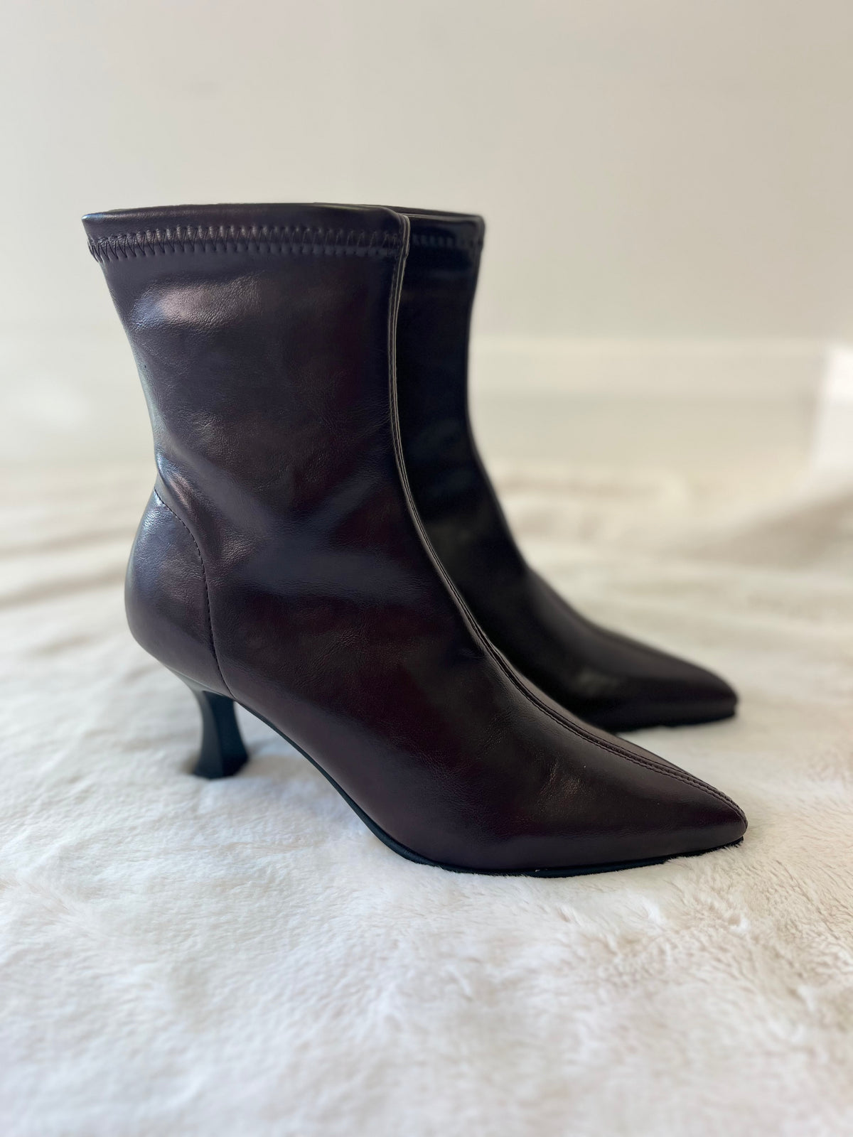 Miss Elastic - 78042 Brown Ankle Sock Boot