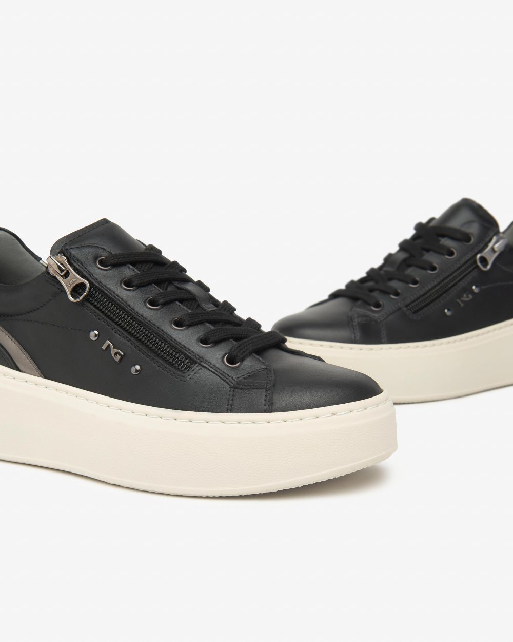 NeroGiardini - I514212D Black Zip Platform Trainer