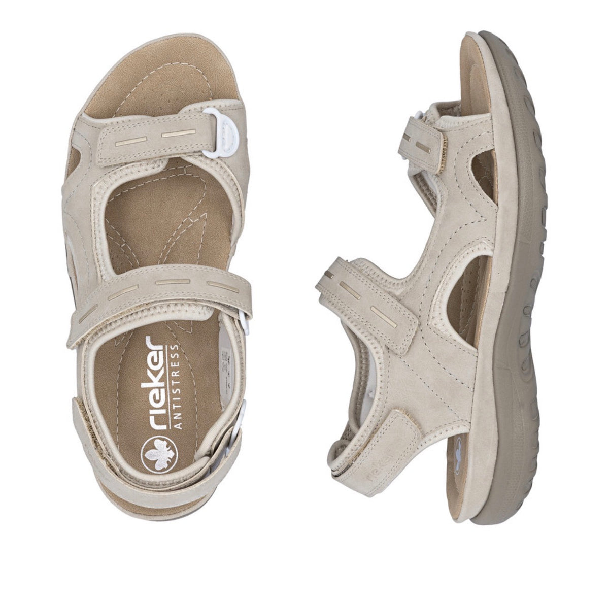 Rieker - 64856 Beige Velcro Sandal