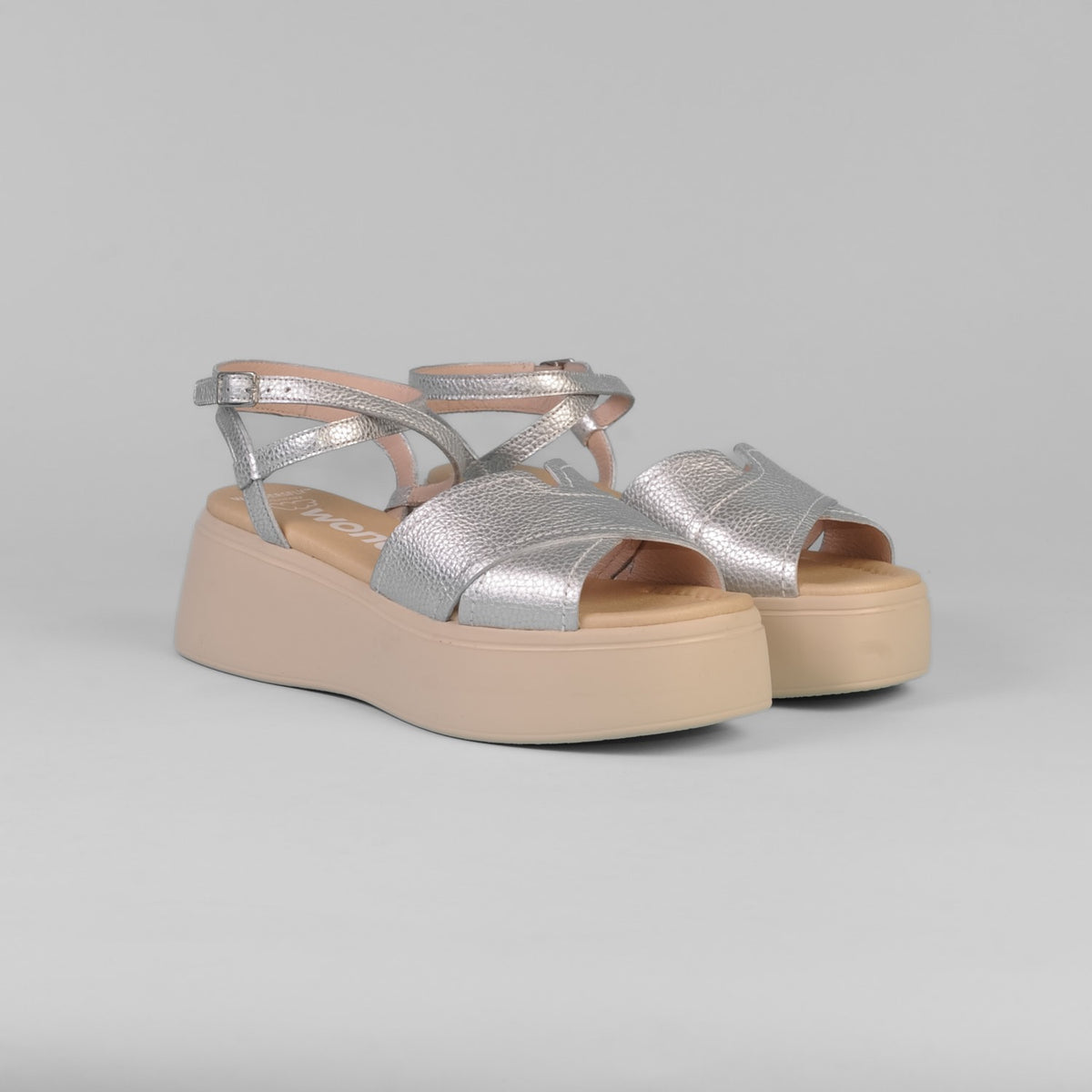 Wonders - A-3712 Silver Platform Sandal