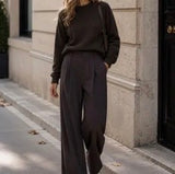 Anna - Brown Wide Leg Trousers