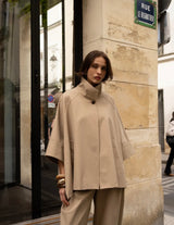 Anna - Beige Cape Jacket