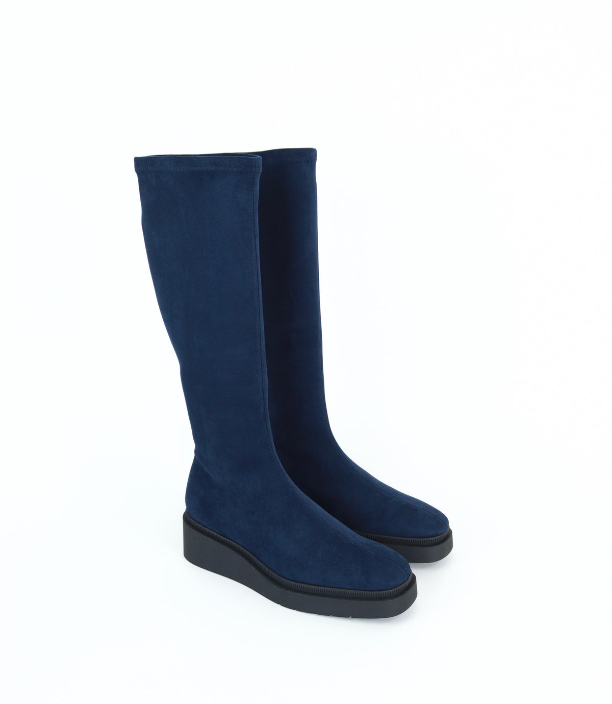 Miss Elastic - 77360 Navy Flatform Sock Boot