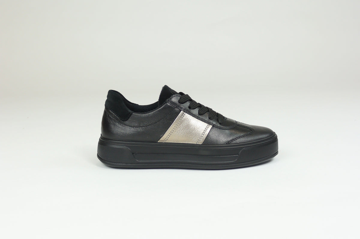 Ara - 23012 Black and Gold Platform Trainer