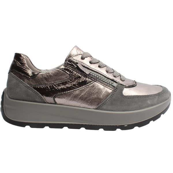 Ara - 25112 Pewter Zip Trainer